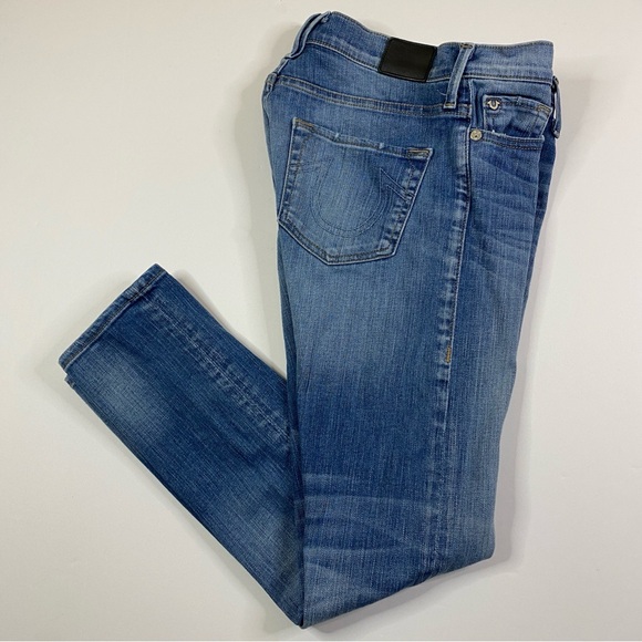True Religion LIV Low Rise‎ Relaxed Skinny Jeans Women's 28x27 Y2K Button Fly - Picture 1 of 13